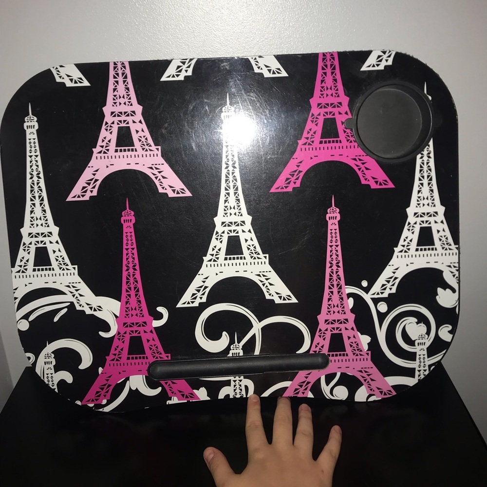 Pink and Black Eiffel Tower Lapdesk